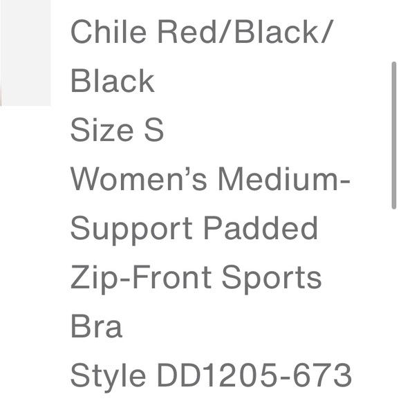 Nike Swoosh Women's Medium-Support Padded Zip-Front Sports Bra Chile Red Small - Picture 9 of 16